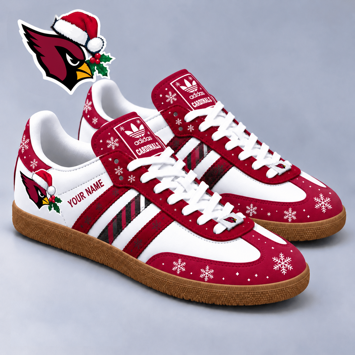 ARI x NFL Christmas Personalized Name Samba Shoes