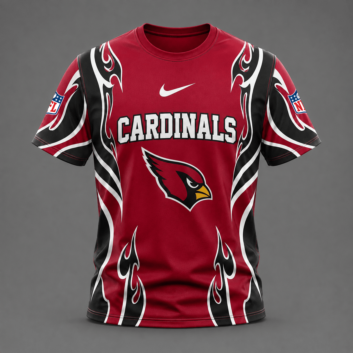 ARI x NFL Premium Football Flame Tribal All Over Print T-Shirt 2208