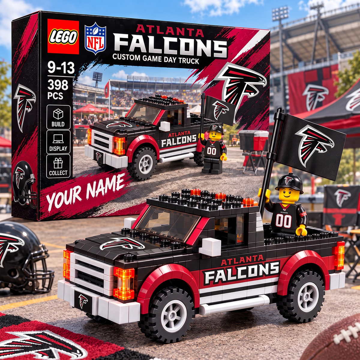ATL X NFL 1-OF-1 IN-HOUSE CRAFTED  CUSTOM GAME DAY TRUCK BRICK SET