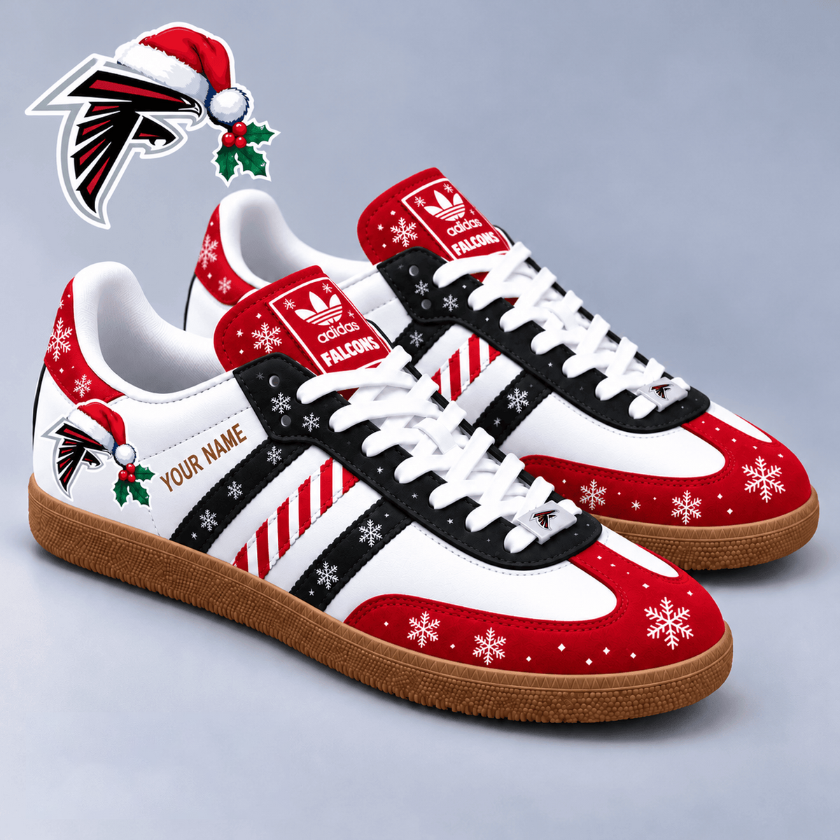 ATL x NFL Christmas Personalized Name Samba Shoes