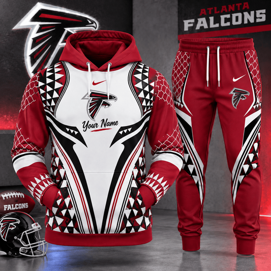ATL x NFL Premium Football Graphic Hoodie & Jogger Set Fan Game Day Sportswear Outfit