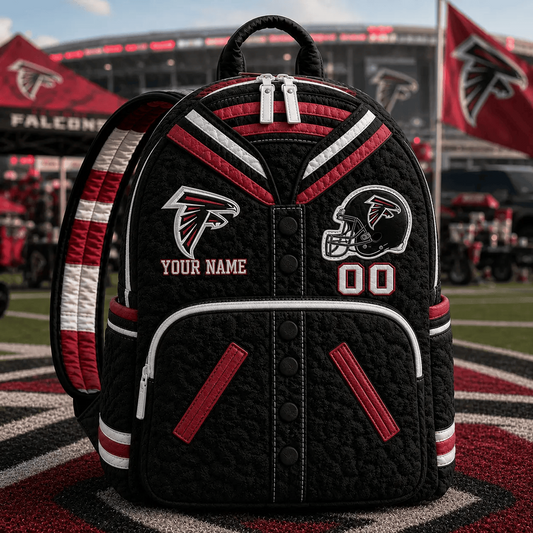 ATL x NFL Premium Varsity Quilted Backpack Personalized Gift For Fan - Limited Edition