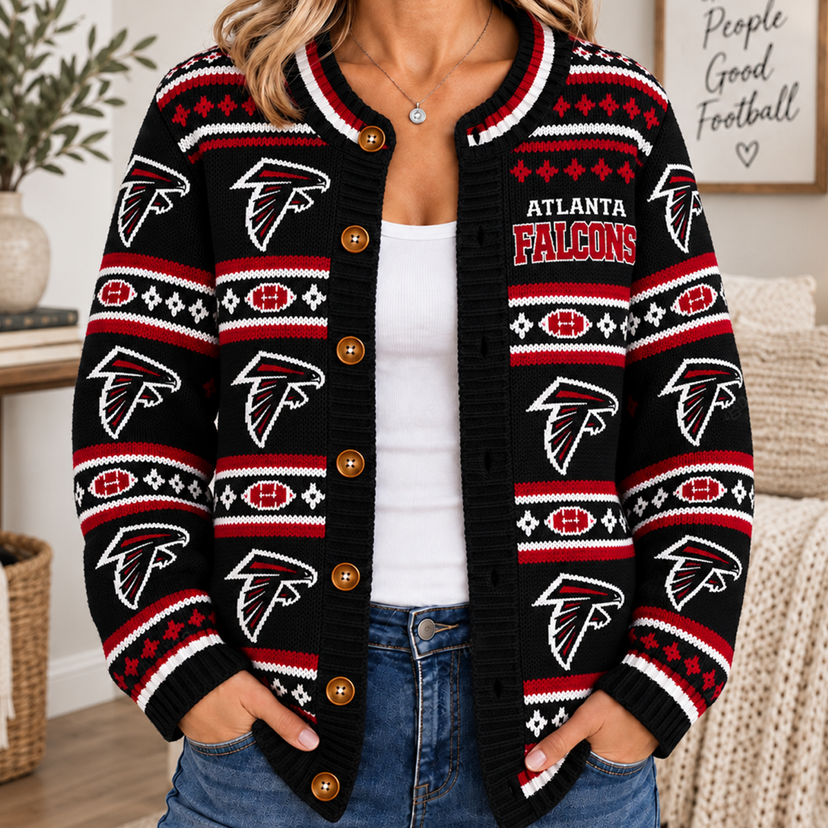 ATL x NFL Women's Cardigan Sweater