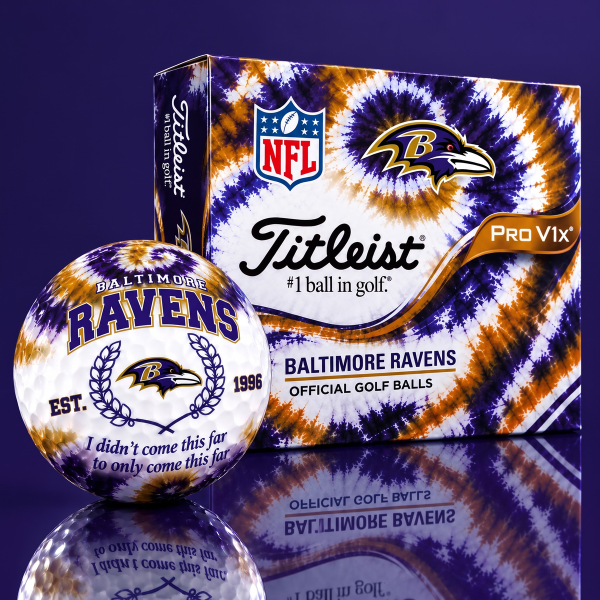 BAL X Custom 1-of-1 NFL Team Tie Dye Titleist Golf Balls Set