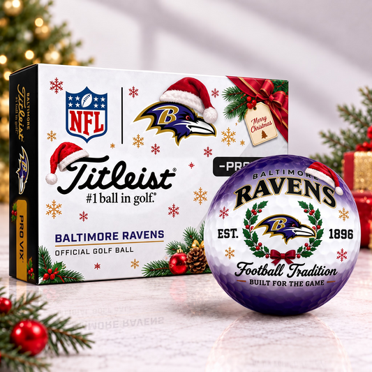 BAL X Custom NFL Team Christmas Titleist Pro V1x Golf Balls Set