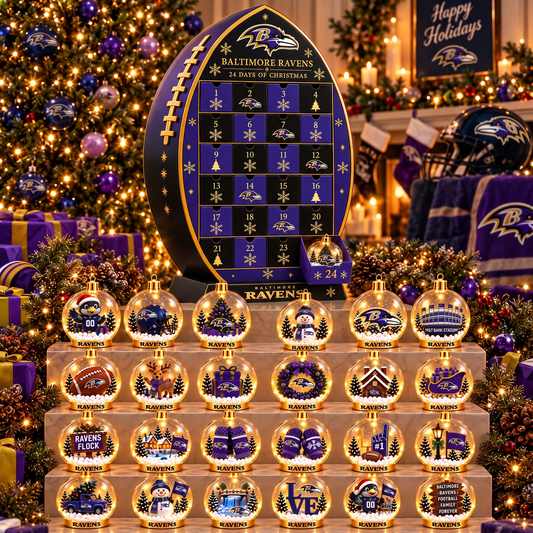 BAL X NFL Football Advent Calendar Snow Globe Acrylic Set