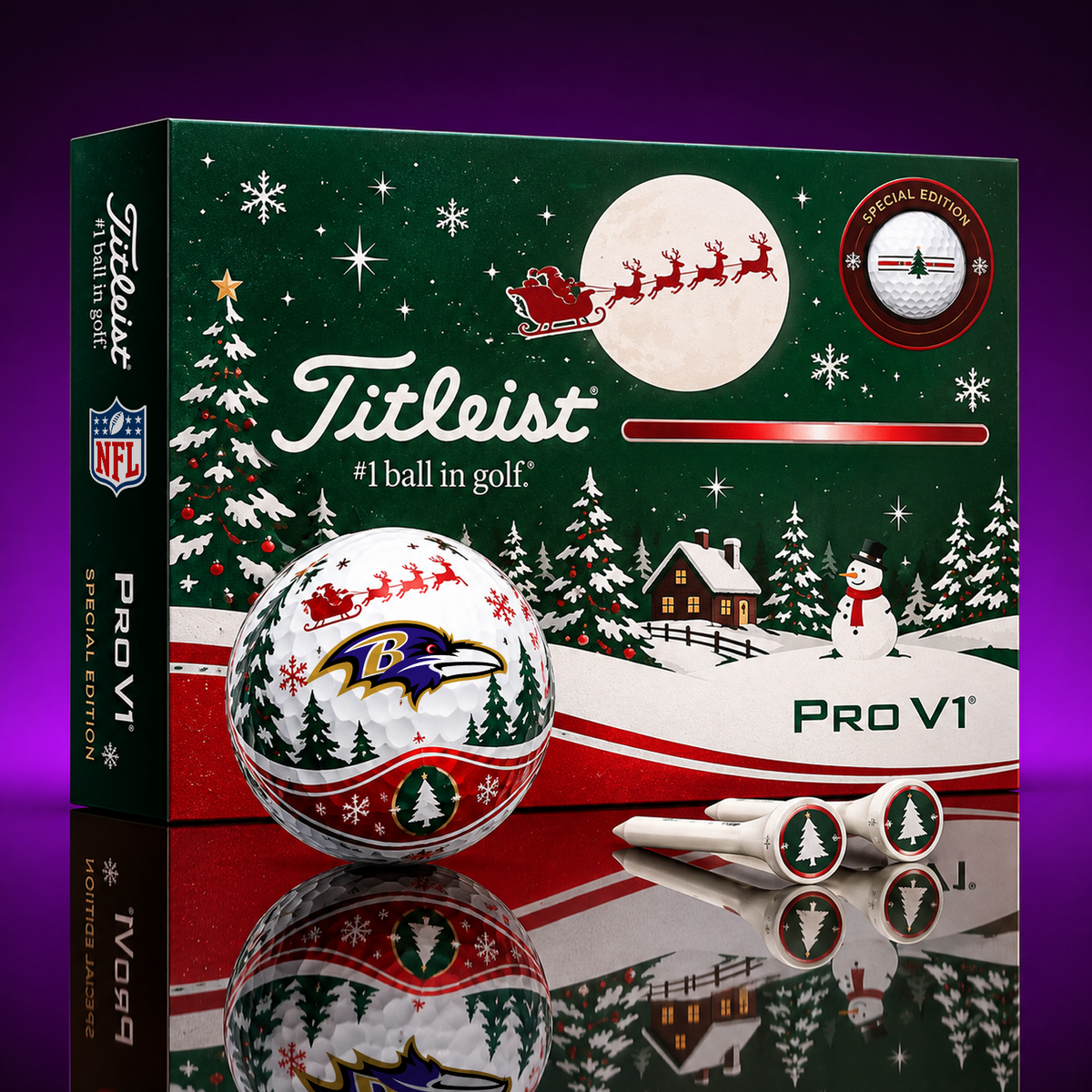 BAL x NFL PERSONALIZED GOLF BALL LIMITED EDITION CHRISTMAS V2