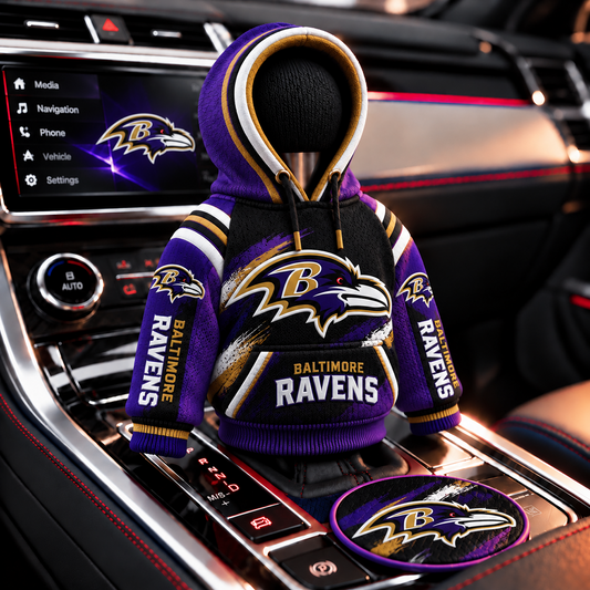 BAL x NFL Personalized Name Shift Knob Hoodie