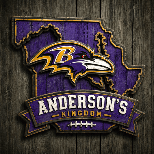 BAL x NFL Personalized Vintage Wooden Sign