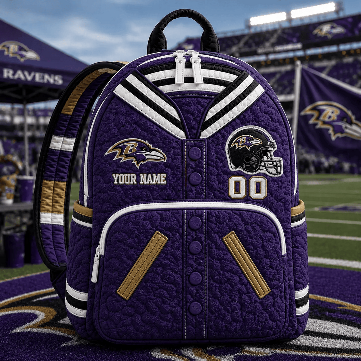 BAL x NFL Premium Varsity Quilted Backpack Personalized Gift For Fan - Limited Edition