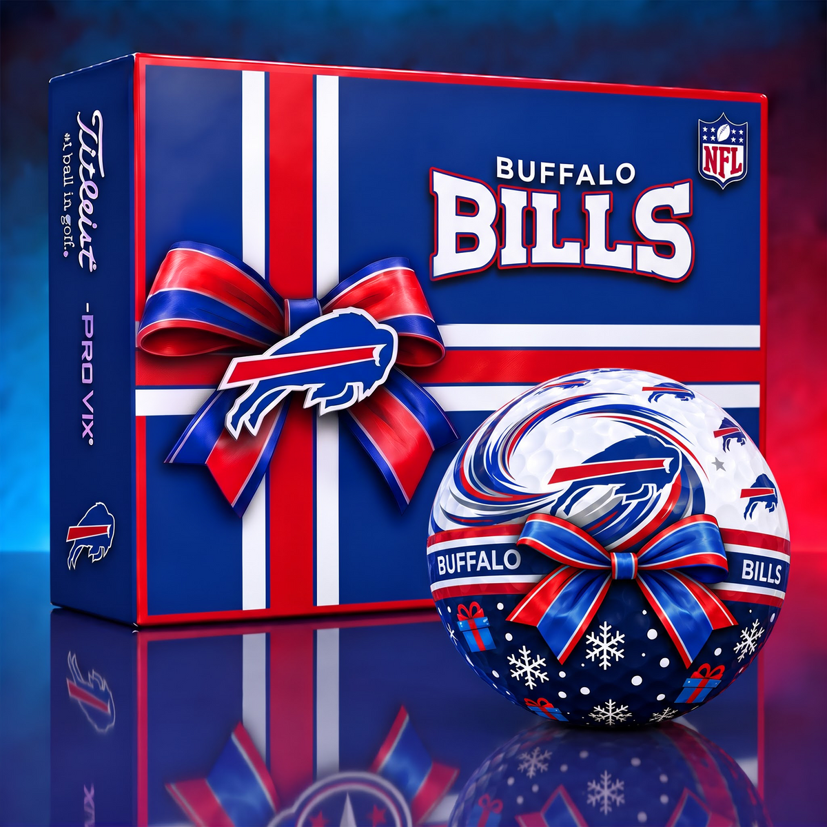 BB x 1-of-1 Custom NFL Holiday Golf Balls Gift Set For Golfer