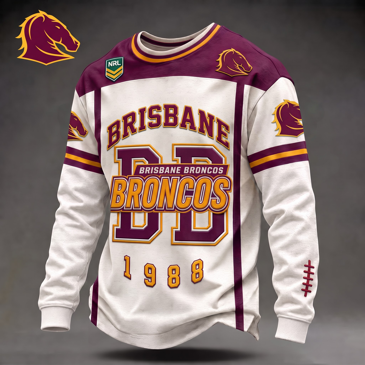 BB x Custom 1-of-1 Personalized NRL Team Vintage Distressed Long Sleeve Shirt