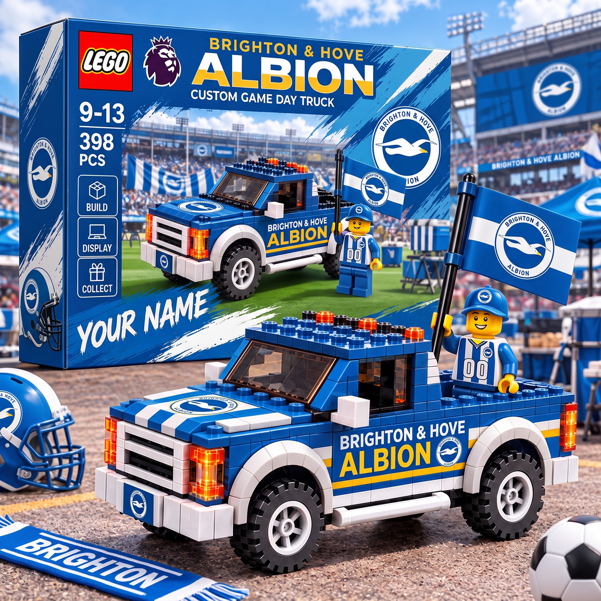 BHA X EPL 1-OF-1 IN-HOUSE CRAFTED  CUSTOM GAME DAY TRUCK BRICK SET