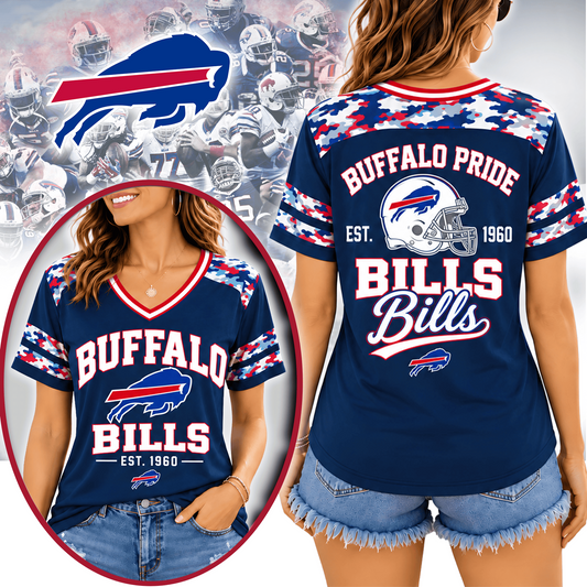 BUF Premium NFL All-American Camo V-neck