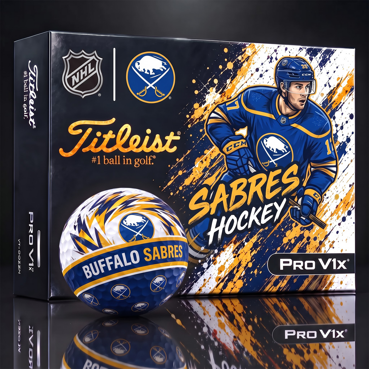 BUF X Custom NHL Dynamic Paint Splatter Golf Balls