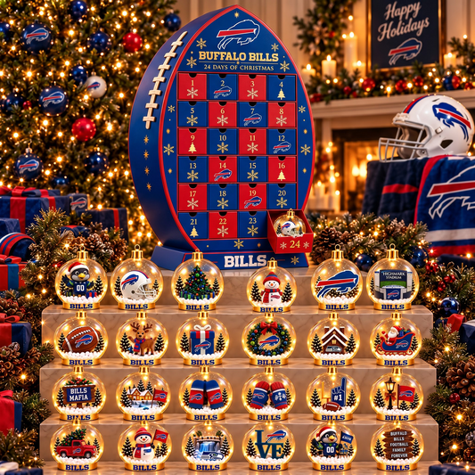BUF X NFL Football Advent Calendar Snow Globe Acrylic Set