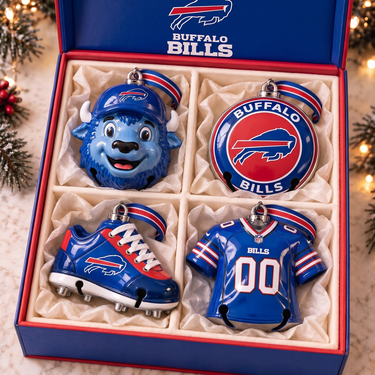 BUF X Premium NFL Christmas Bell Ornament