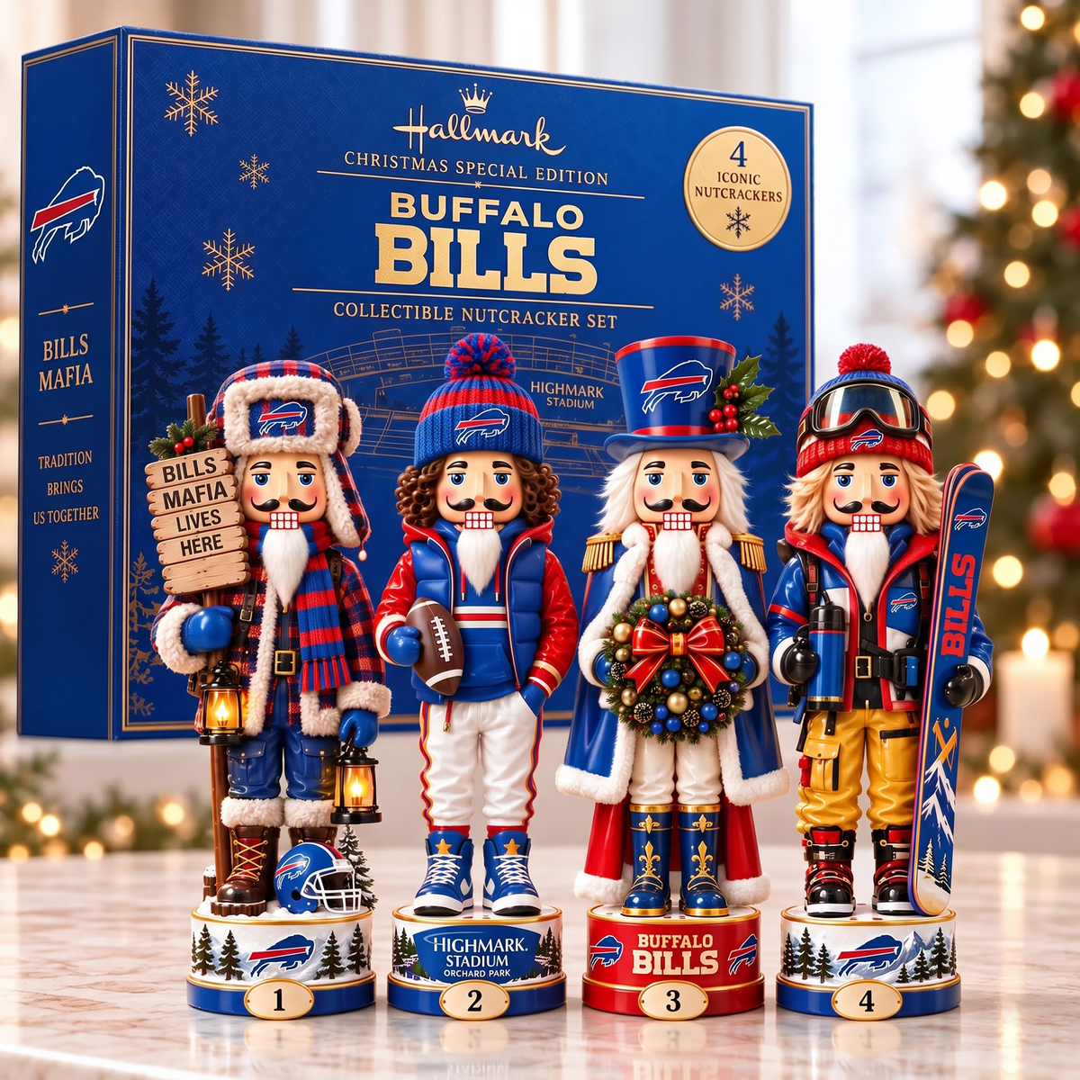 BUF X Premium NFL Christmas Nutcracker Collector Set