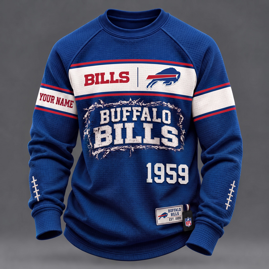 BUF x 1-of-1 Custom NFL Personalized Distressed Long Sleeve Shirt