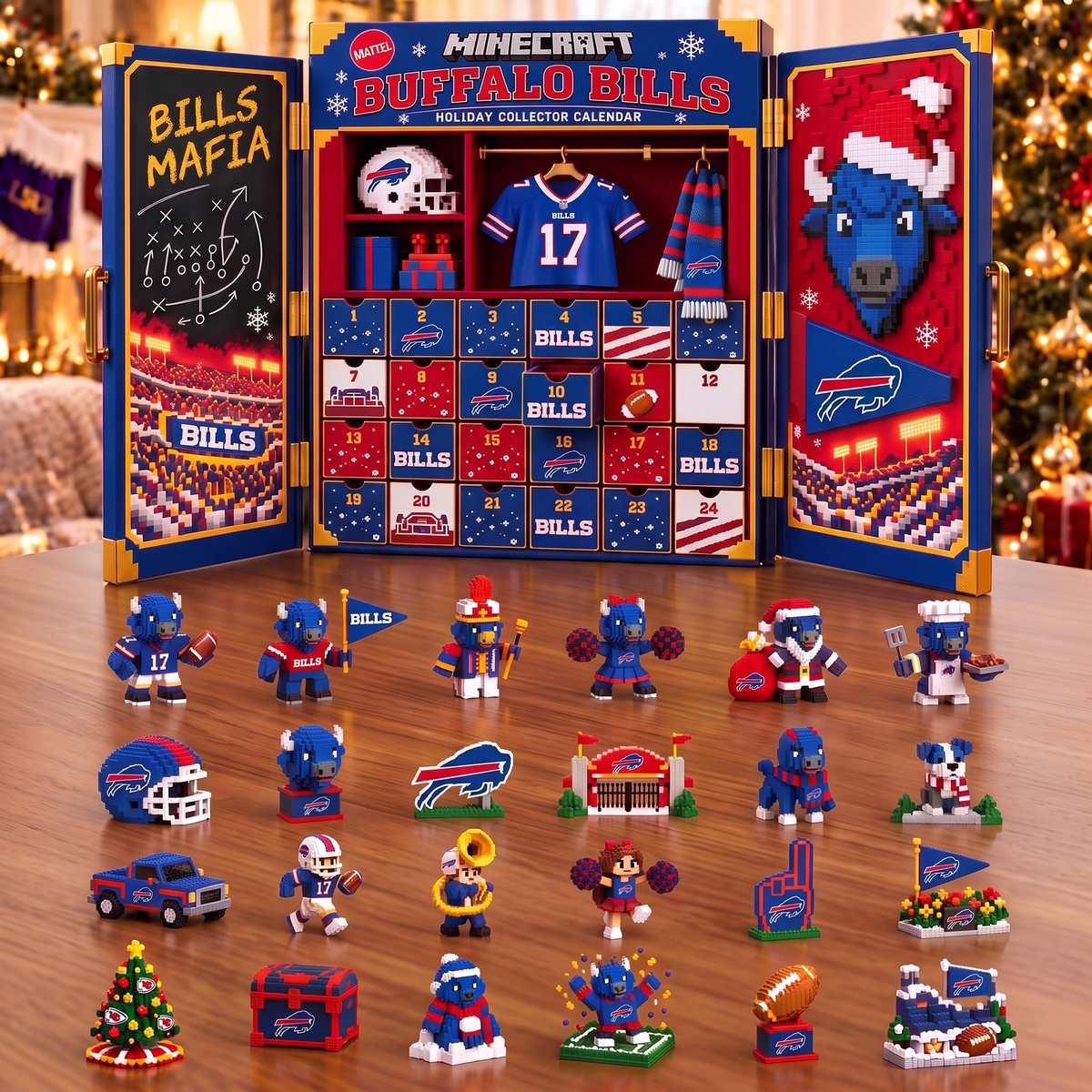 BUF x 1-of-1 Custom NFL Team Christmas Advent Calendar Blind Box Set