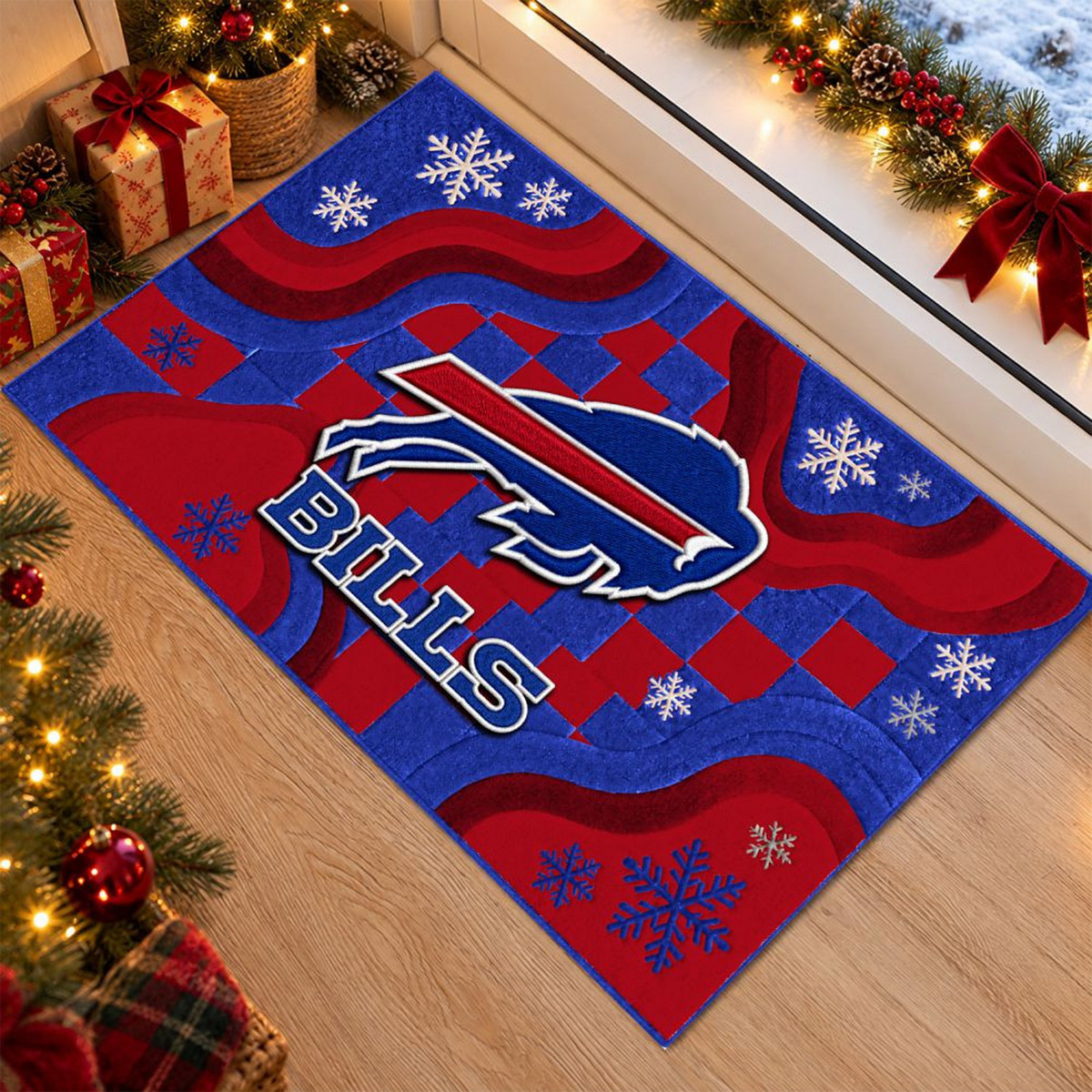 BUF x NFL Christmas Doormat
