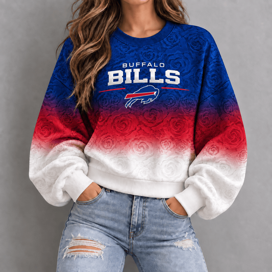BUF x NFL Embossed Rose Ombre Sweatshirt
