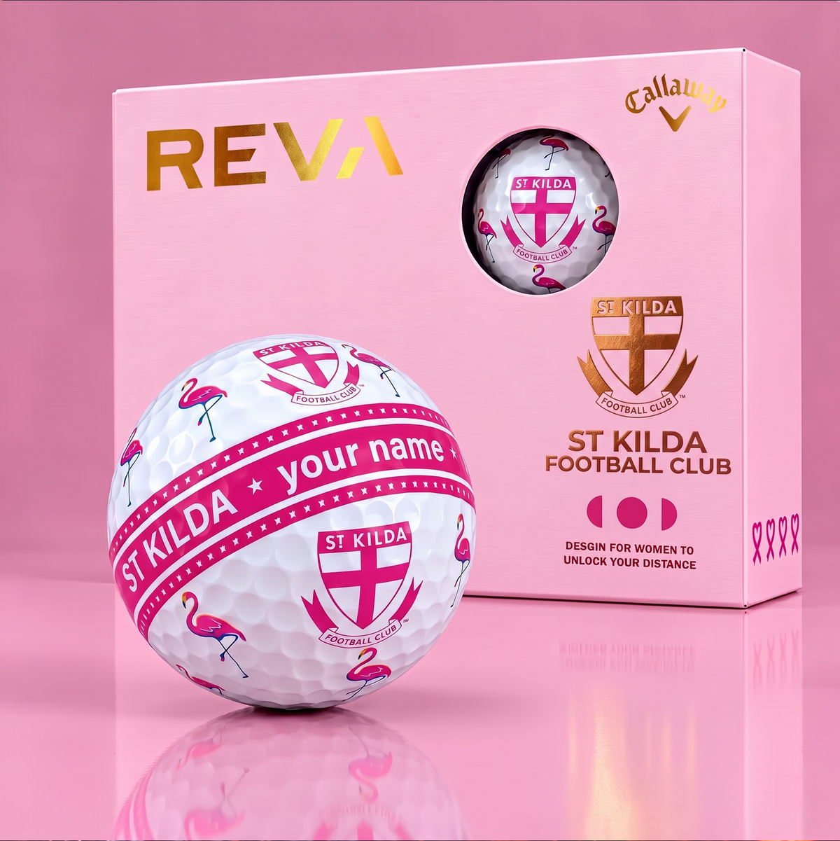 CALLAWAY REVA X PREMIUM AFL SK DELUXE PERSONALIZED GOLF BALL FOR WOMEN TOURNAMENT LIMITED EDITION