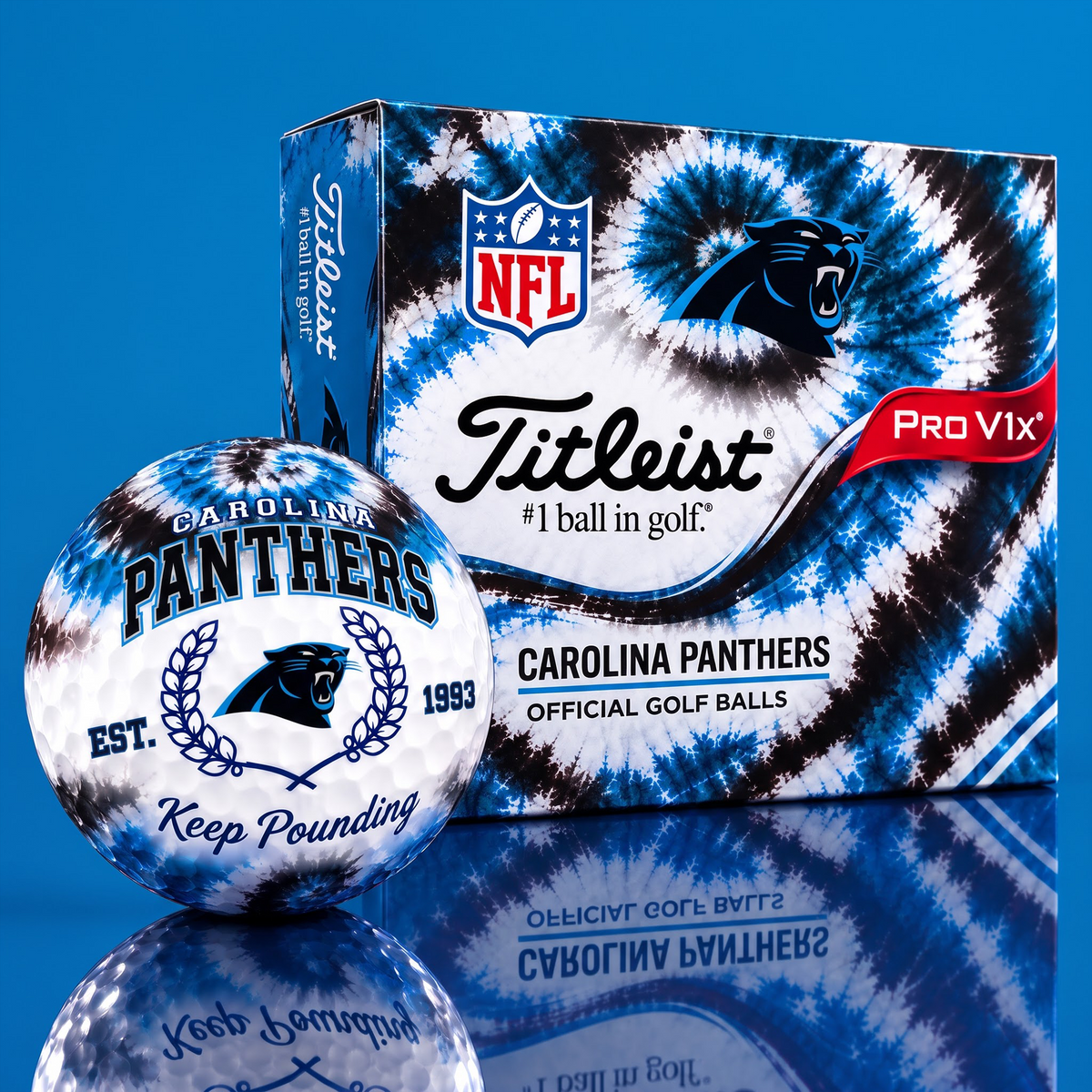 CAR X Custom 1-of-1 NFL Team Tie Dye Titleist Golf Balls Set