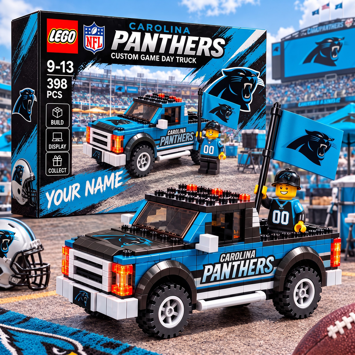 CAR X NFL 1-OF-1 IN-HOUSE CRAFTED  CUSTOM GAME DAY TRUCK BRICK SET