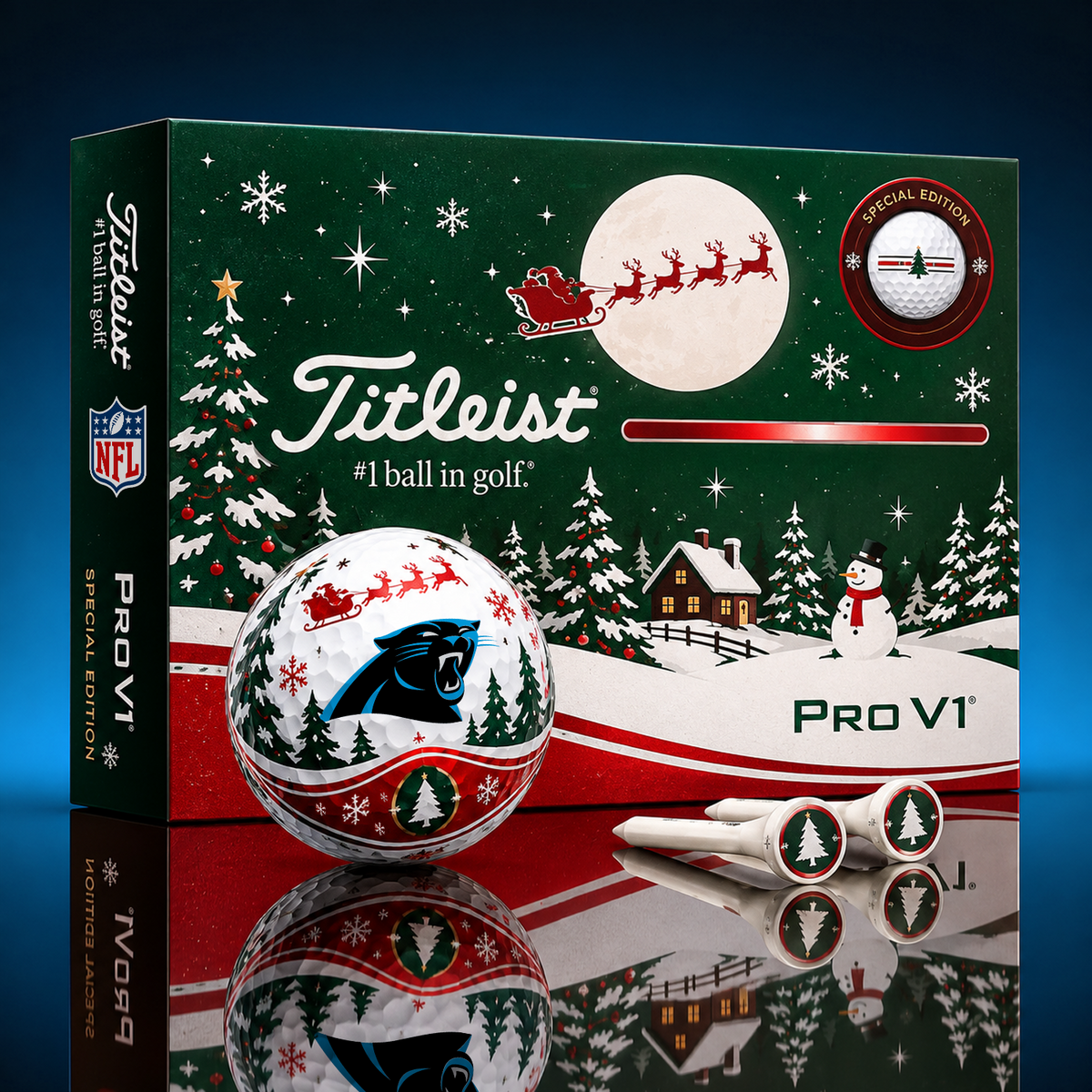 CAR x NFL PERSONALIZED GOLF BALL LIMITED EDITION CHRISTMAS V2