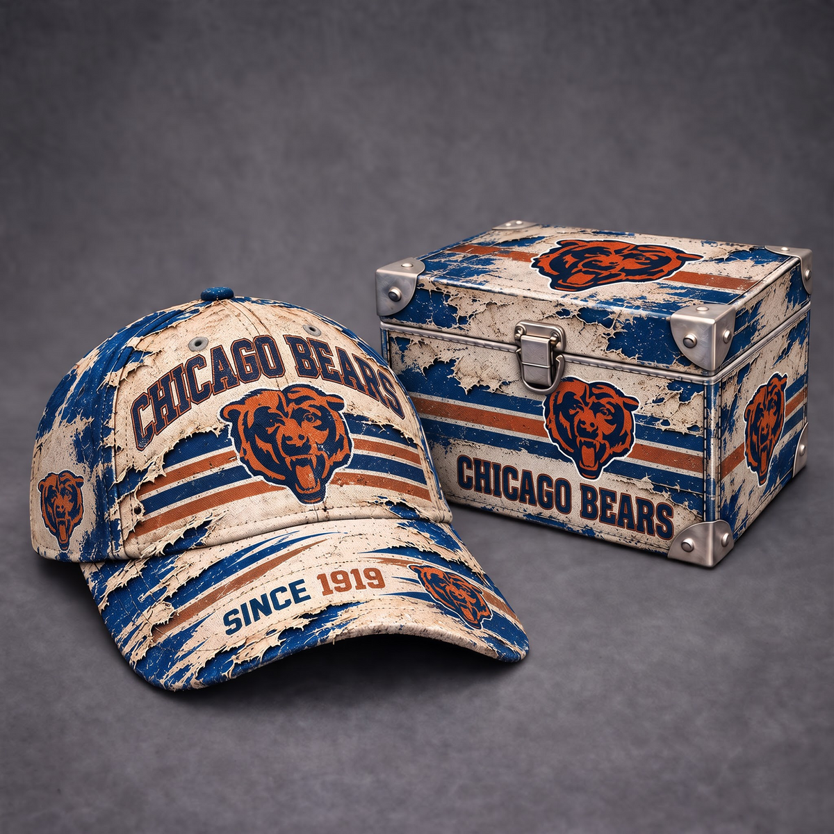 CB x 1-of-1 NFL Distressed Baseball Cap And Gift Box Set