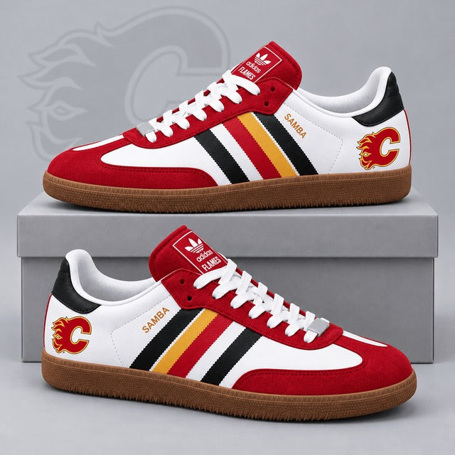CF x NHL Retro Samba Low Top Sneakers Classic Three Stripe Hockey Fan Casual Shoes