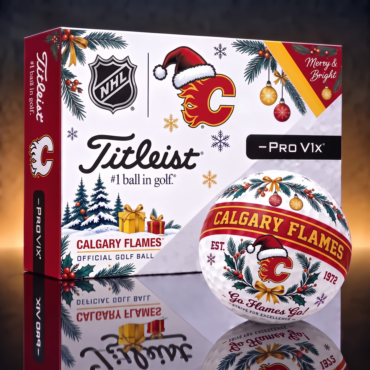CGY X 1-OF-1 NHL TITLEIST CHRISTMAS  GOLF BALLS