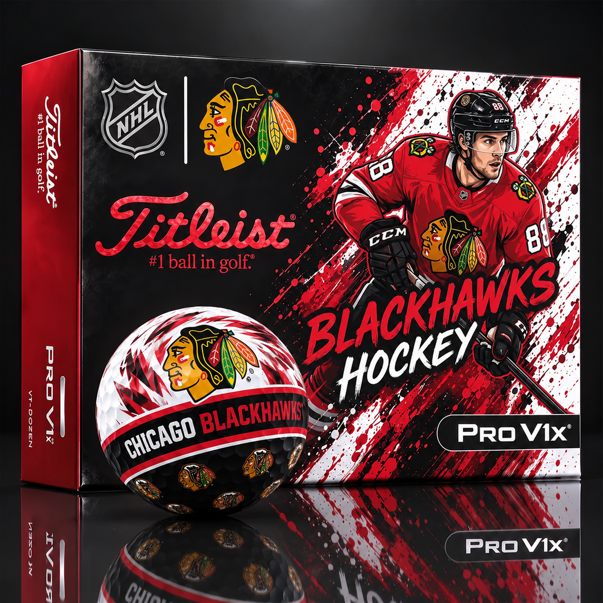 CHI X Custom NHL Dynamic Paint Splatter Golf Balls