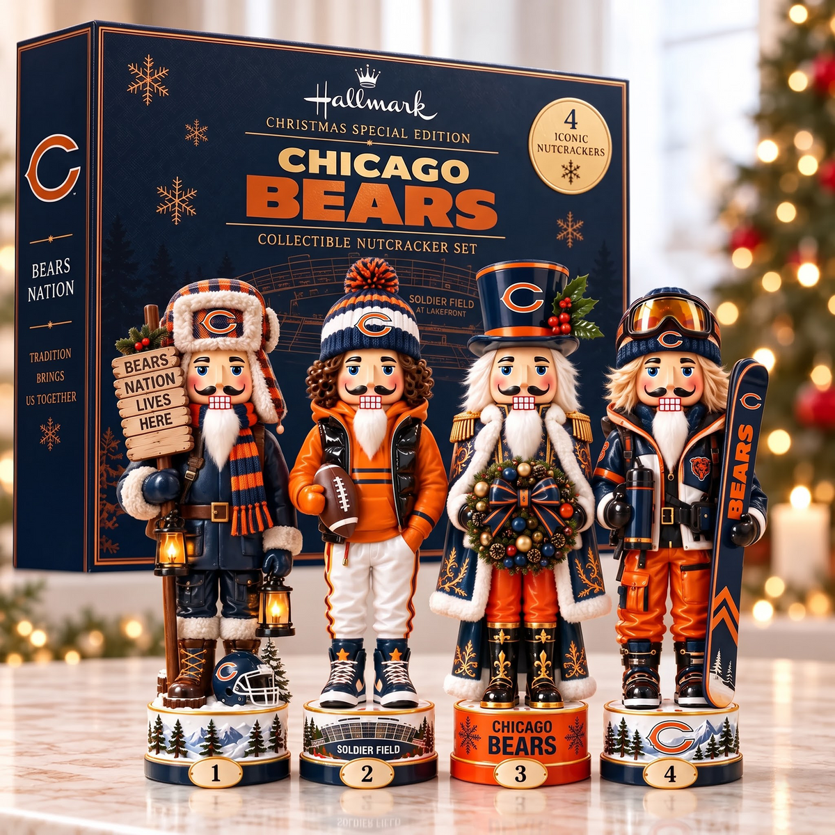 CHI X Premium NFL Christmas Nutcracker Collector Set