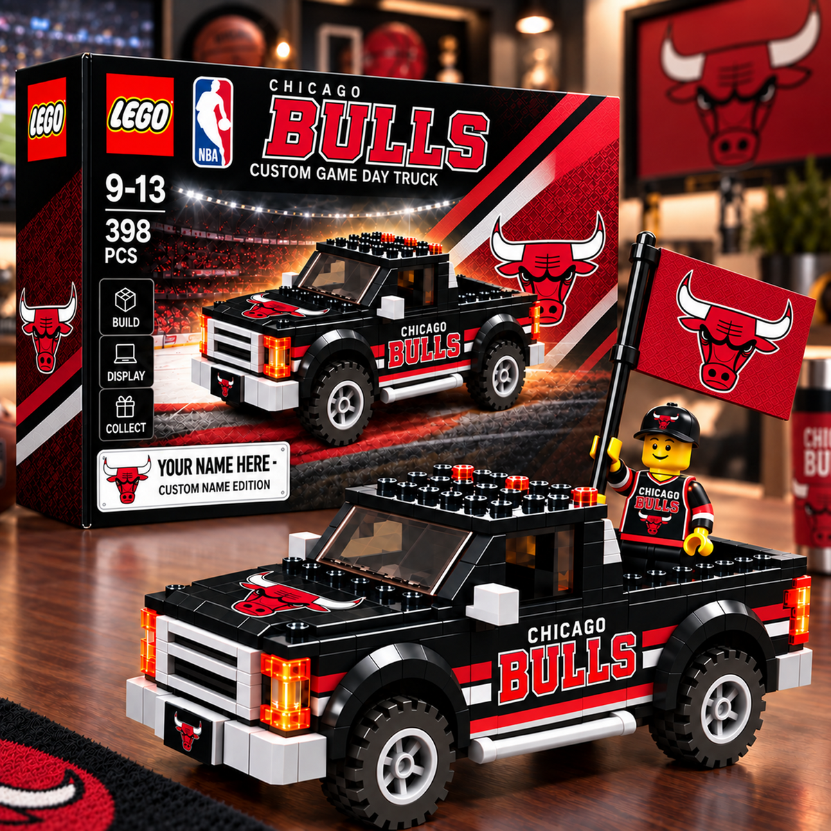CHI x NBA Building Blocks Truck Toy Set V2
