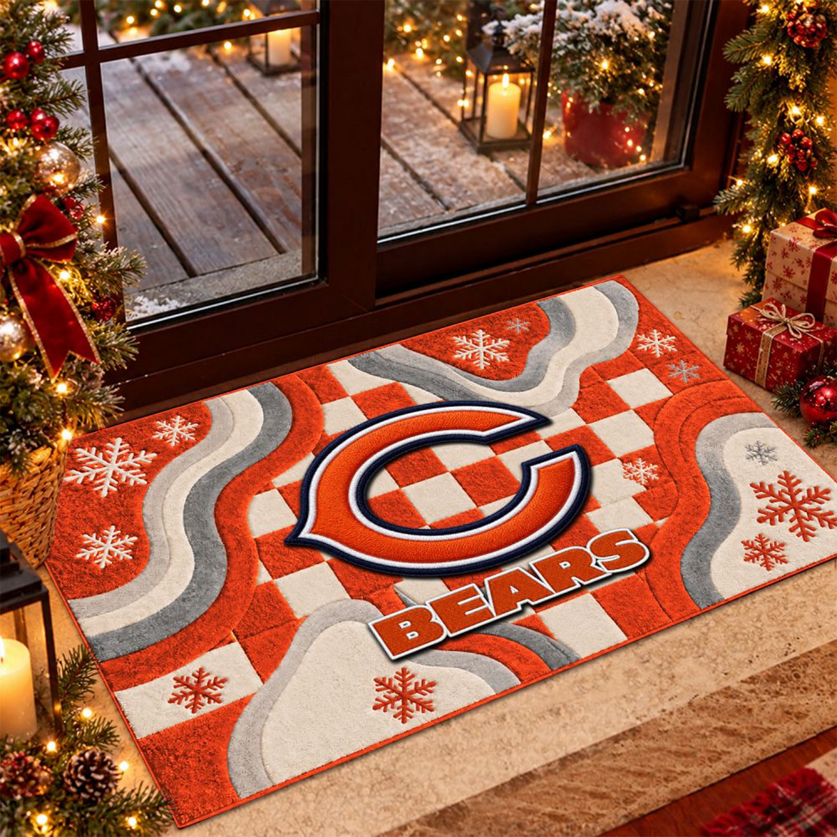 CHI x NFL Christmas Doormat