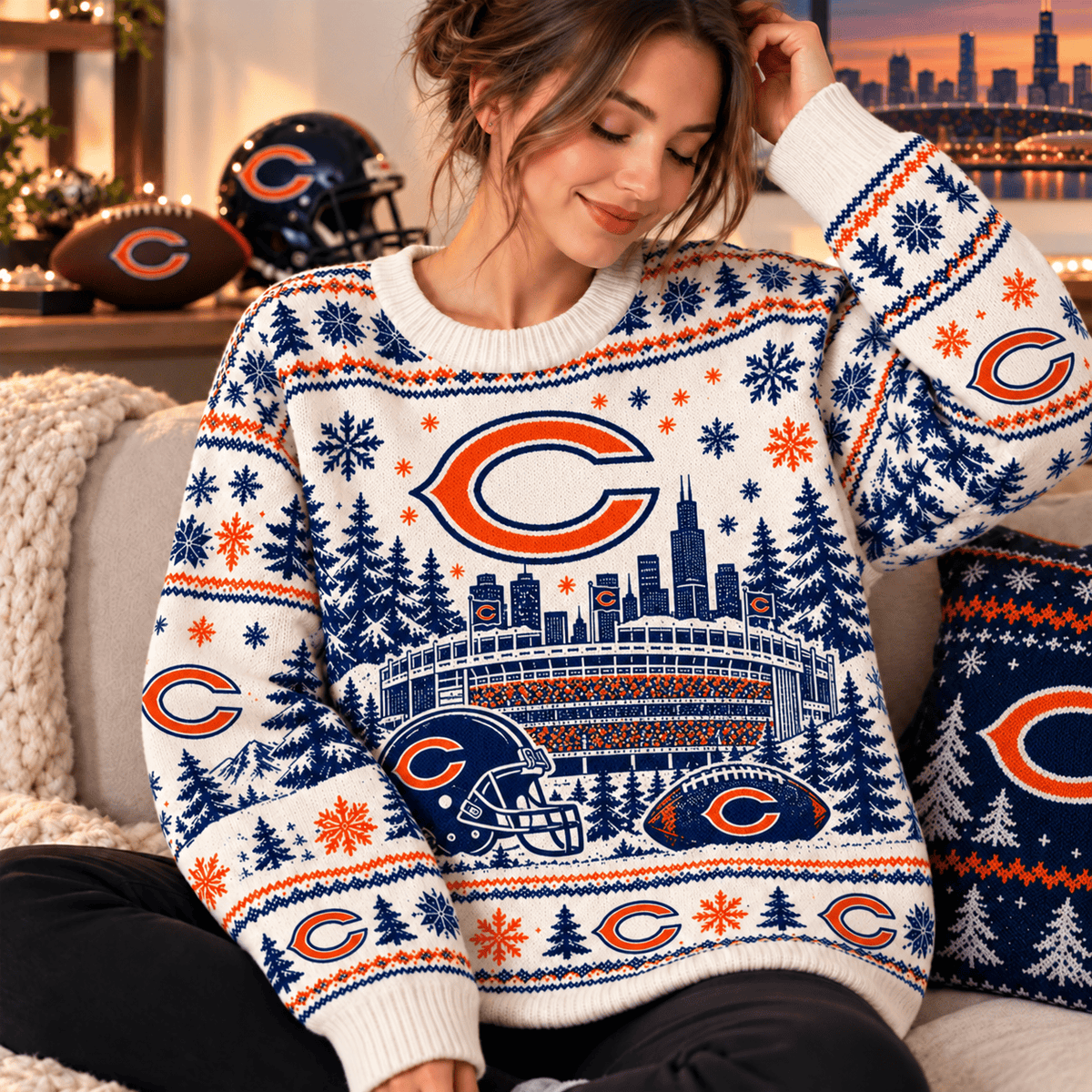 CHI x NFL Ugly Sweater For Fan