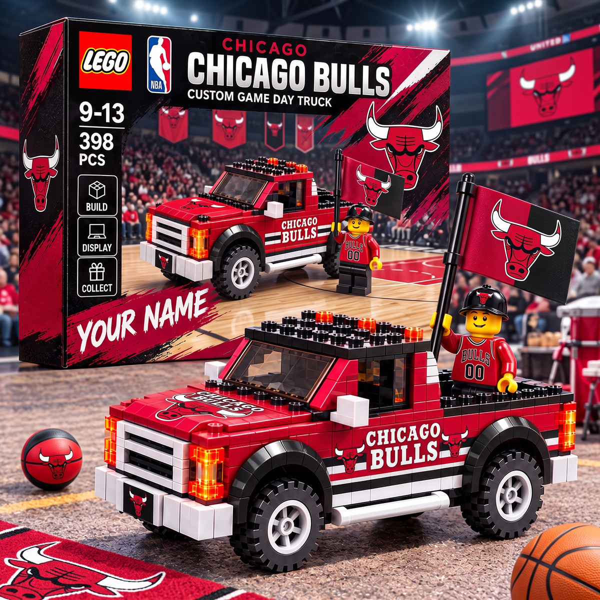 CHI X NBA 1-OF-1 IN-HOUSE CRAFTED  CUSTOM GAME DAY TRUCK BRICK SET