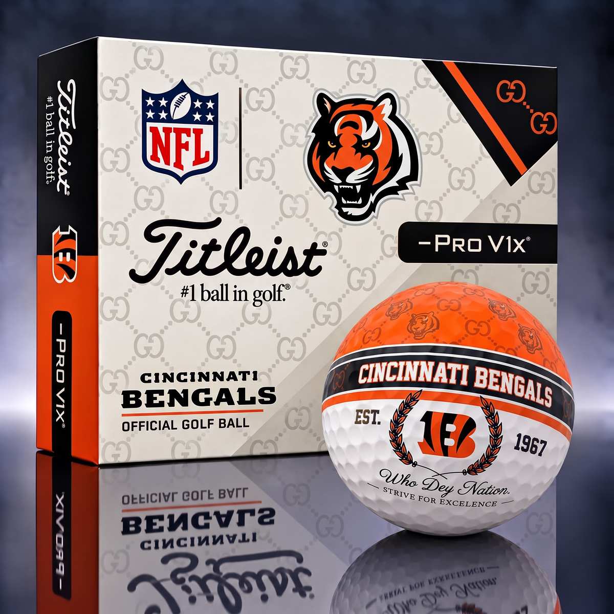 CIN X NFL Custom GC x Titleist Pro V1 Golf Balls Set