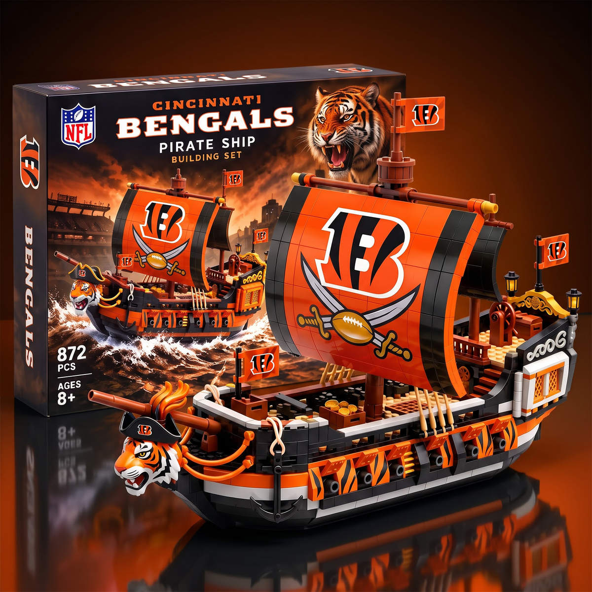 CIN x NFL 50th Anniversary Pirate Ship Building Set