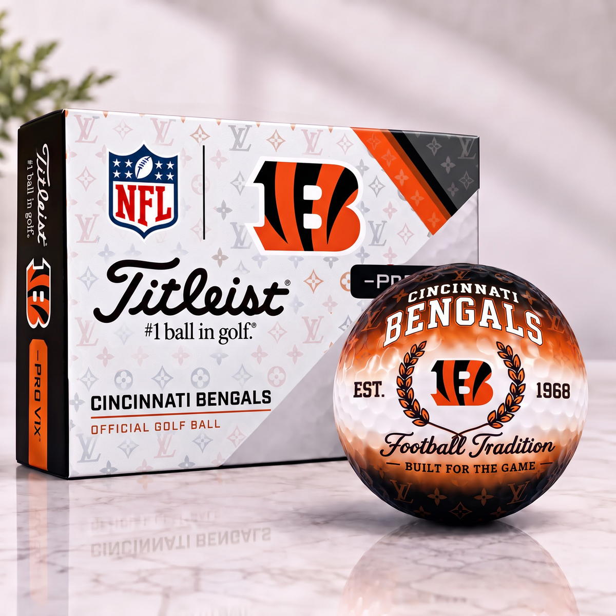 CIN x NFL Custom LV x Titleist Pro V1 Golf Balls Set V2