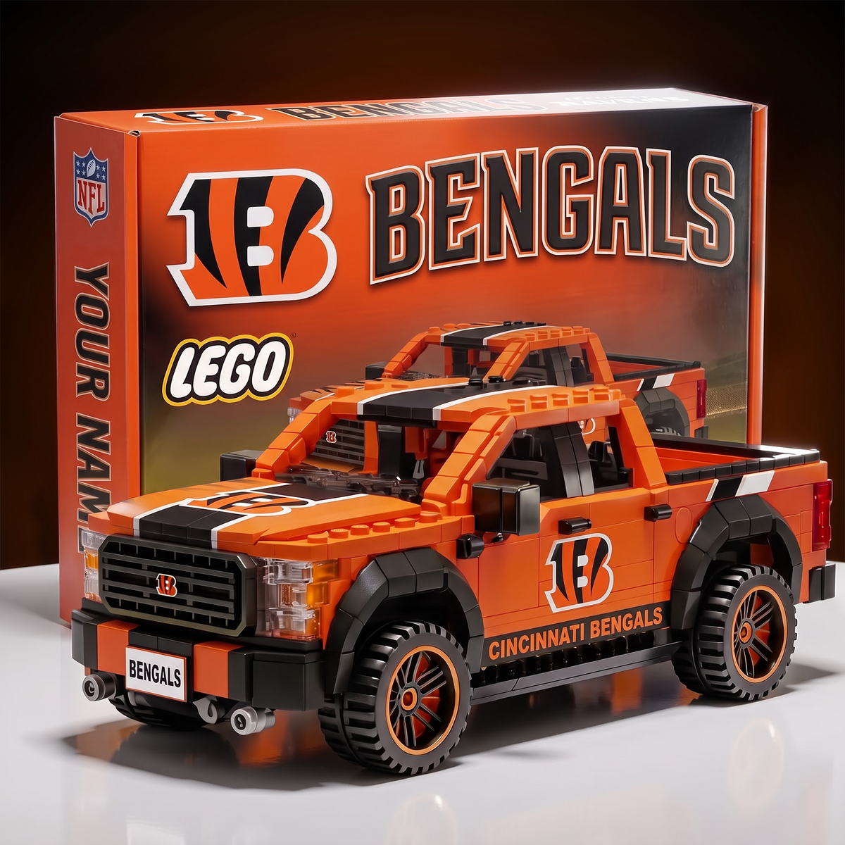CIN x NFL IN-HOUSE CRAFTED PICKUP TRUCK BUILDING BLOCK SET