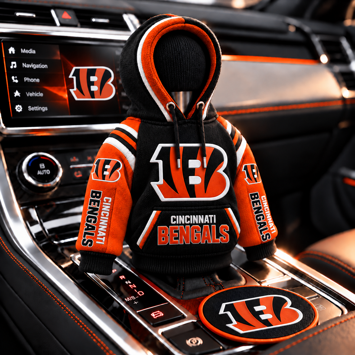 CIN x NFL Personalized Name Shift Knob Hoodie