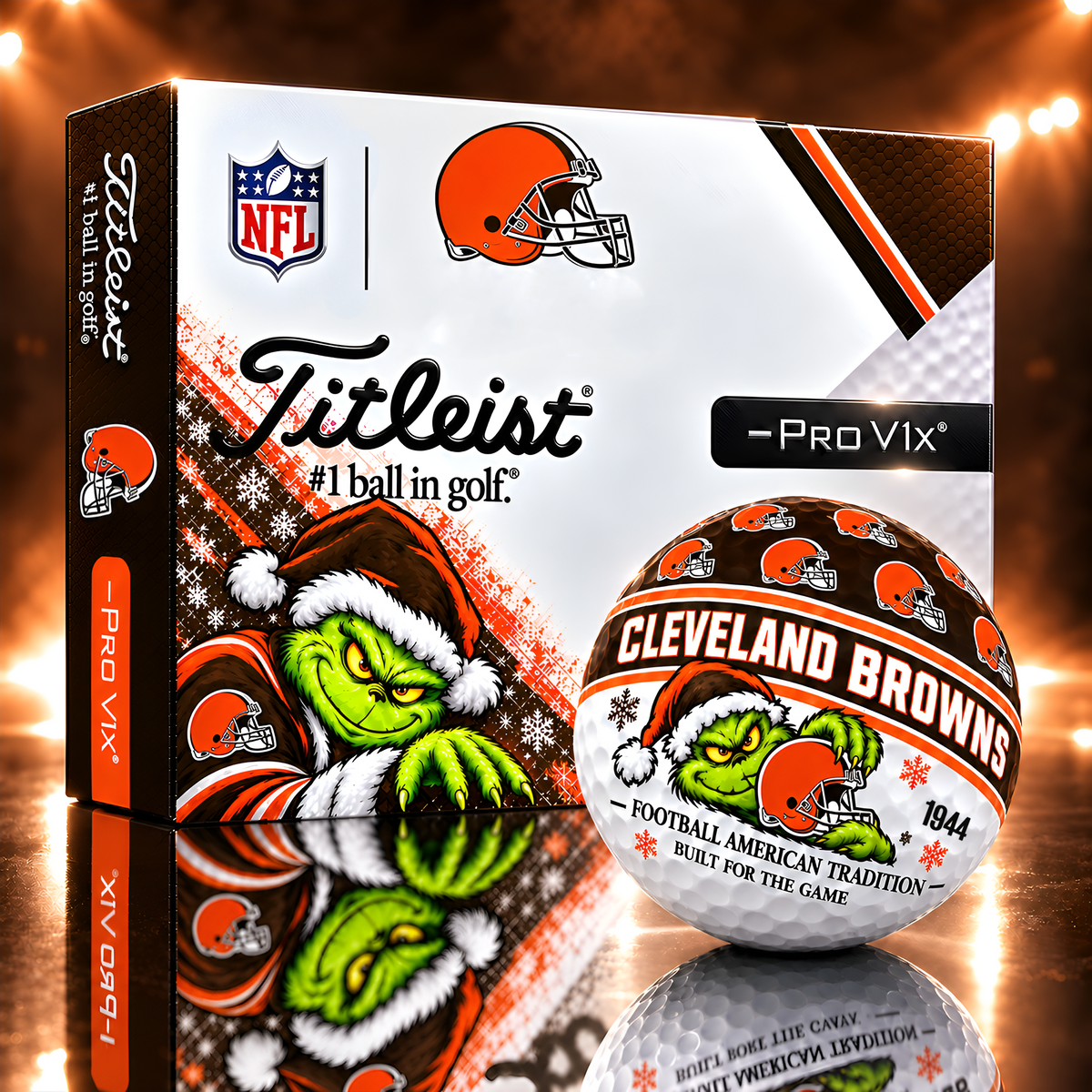 CLE x NFL 1-OF-1 IN-HOUSE CRAFTED TITLEIST PRO V1X GOLF BALLS