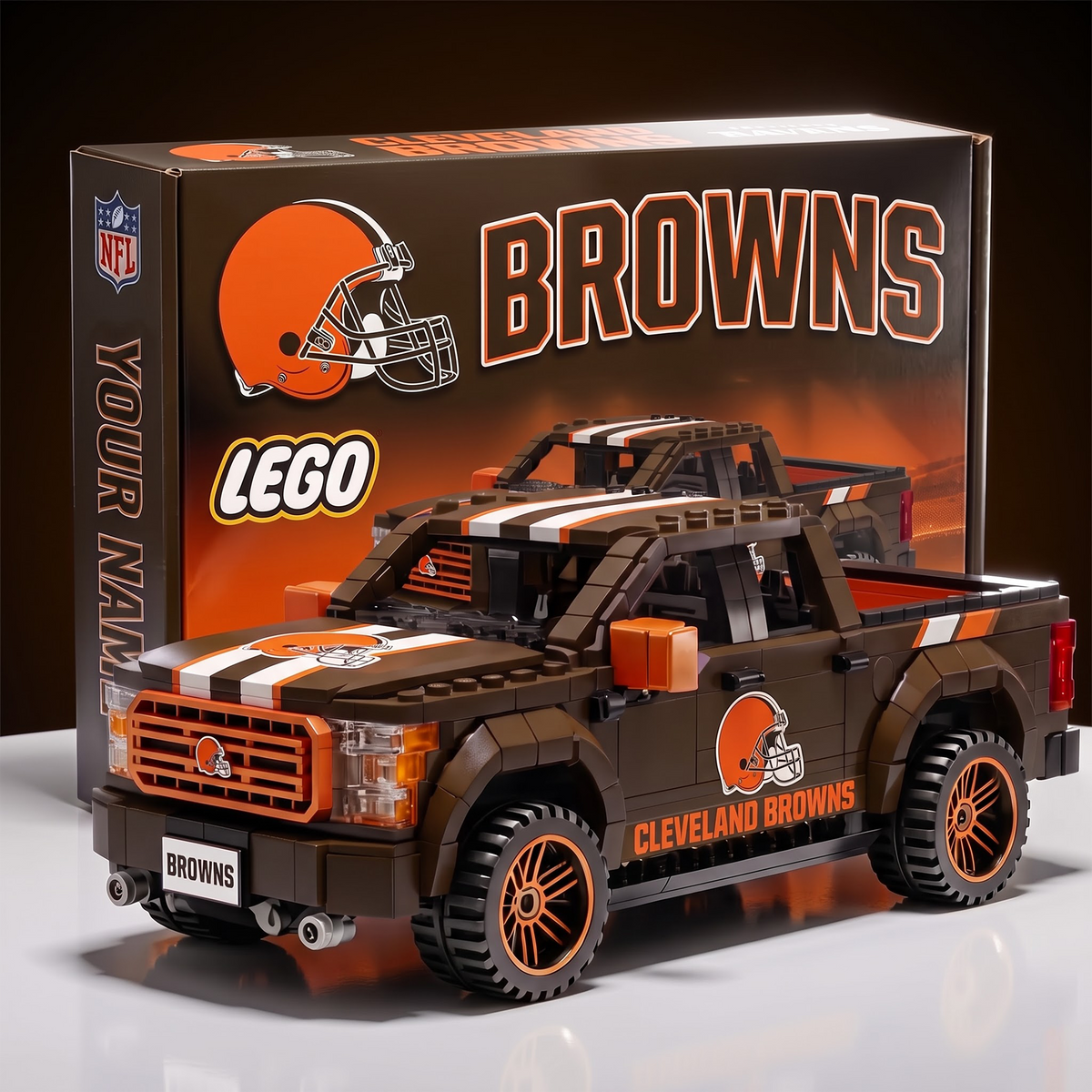 CLE x NFL IN-HOUSE CRAFTED PICKUP TRUCK BUILDING BLOCK SET