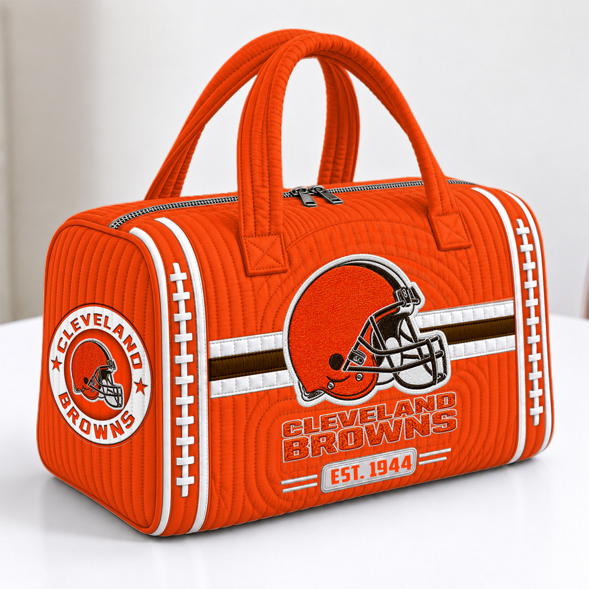 CLE x NFL Quilted Luggage Travel Bag