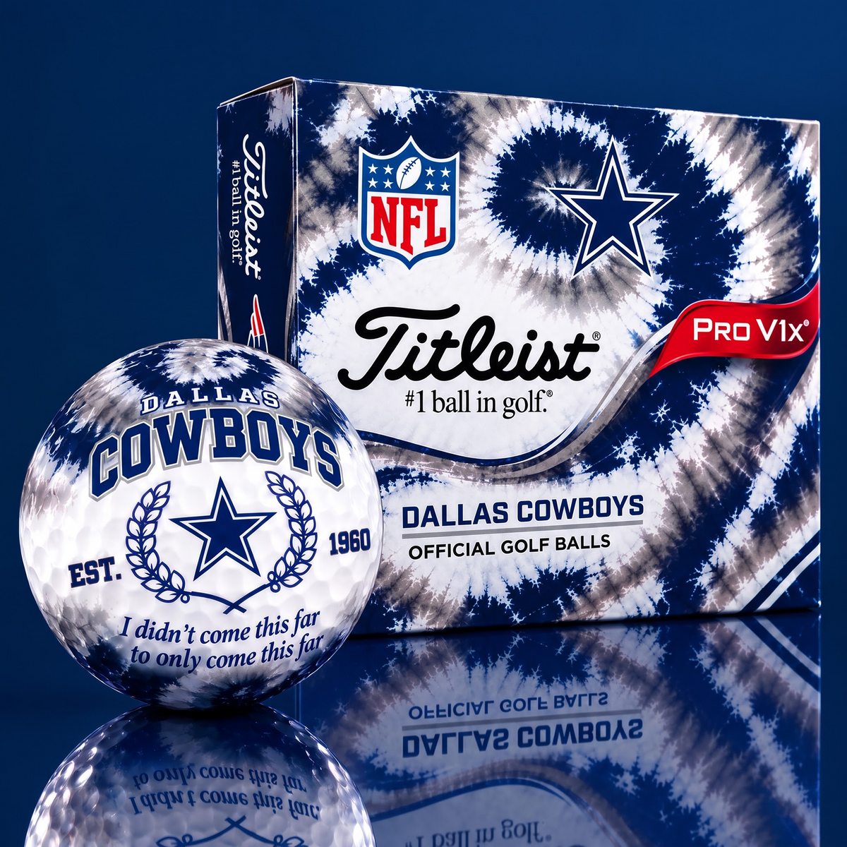 DAL X Custom 1-of-1 NFL Team Tie Dye Titleist Golf Balls Set