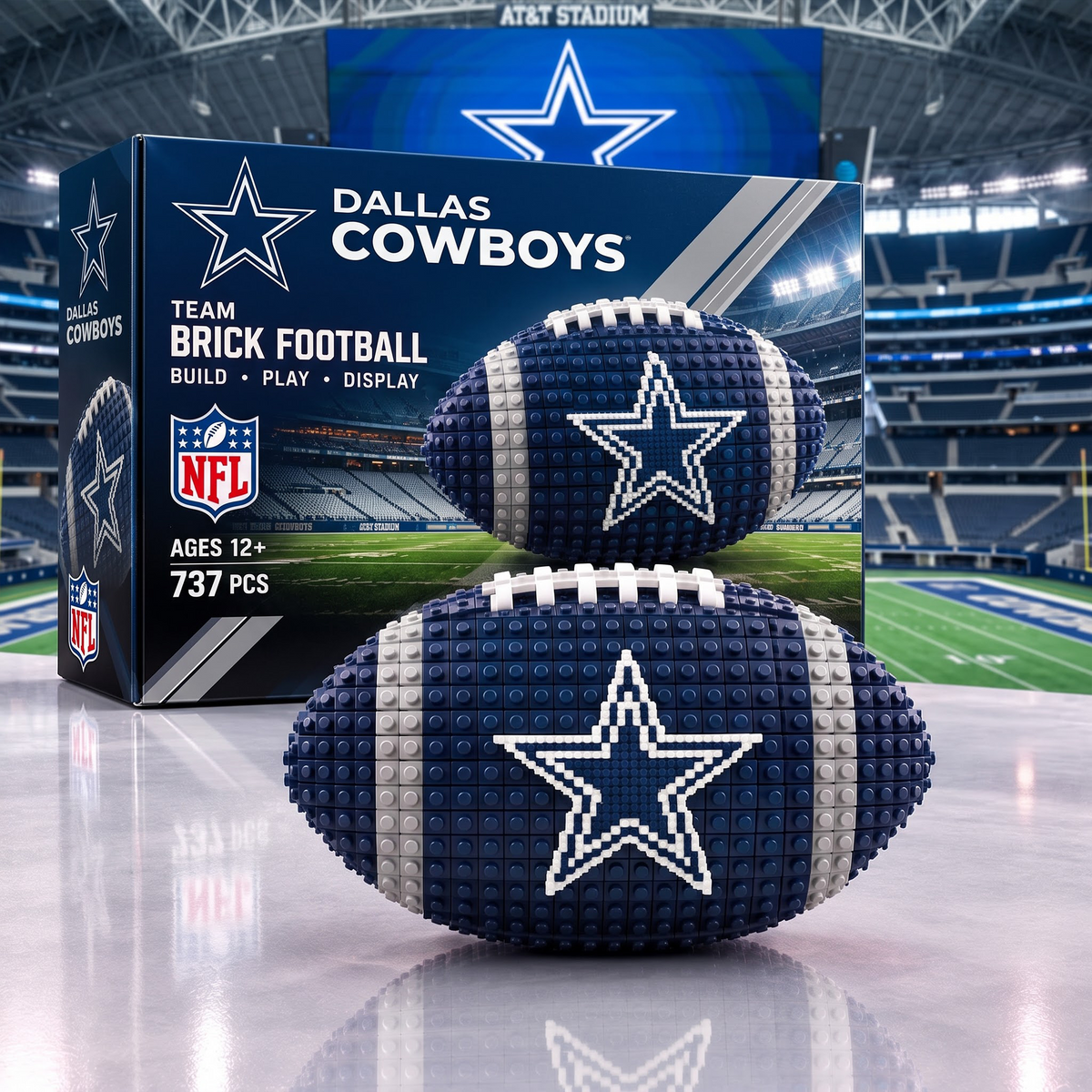 DAL X NFL Team Brick Football Building Set 3D Bricks Collector Model