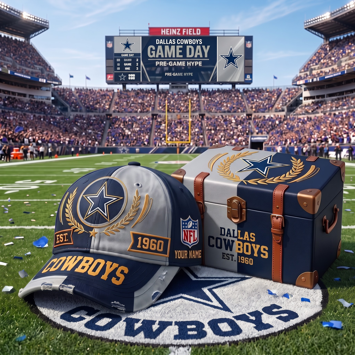DAL X Premium NFL Fan Cap & Collector Box Set – Custom Name Edition
